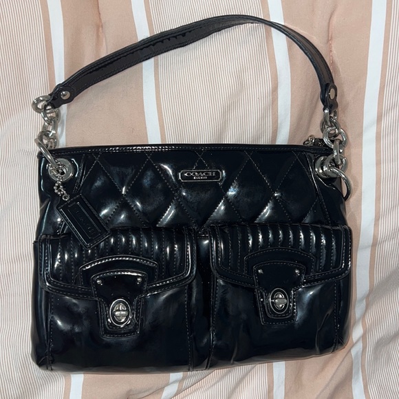 Coach Bags Coach Black Patent Leather Quilted Bag Poshmark